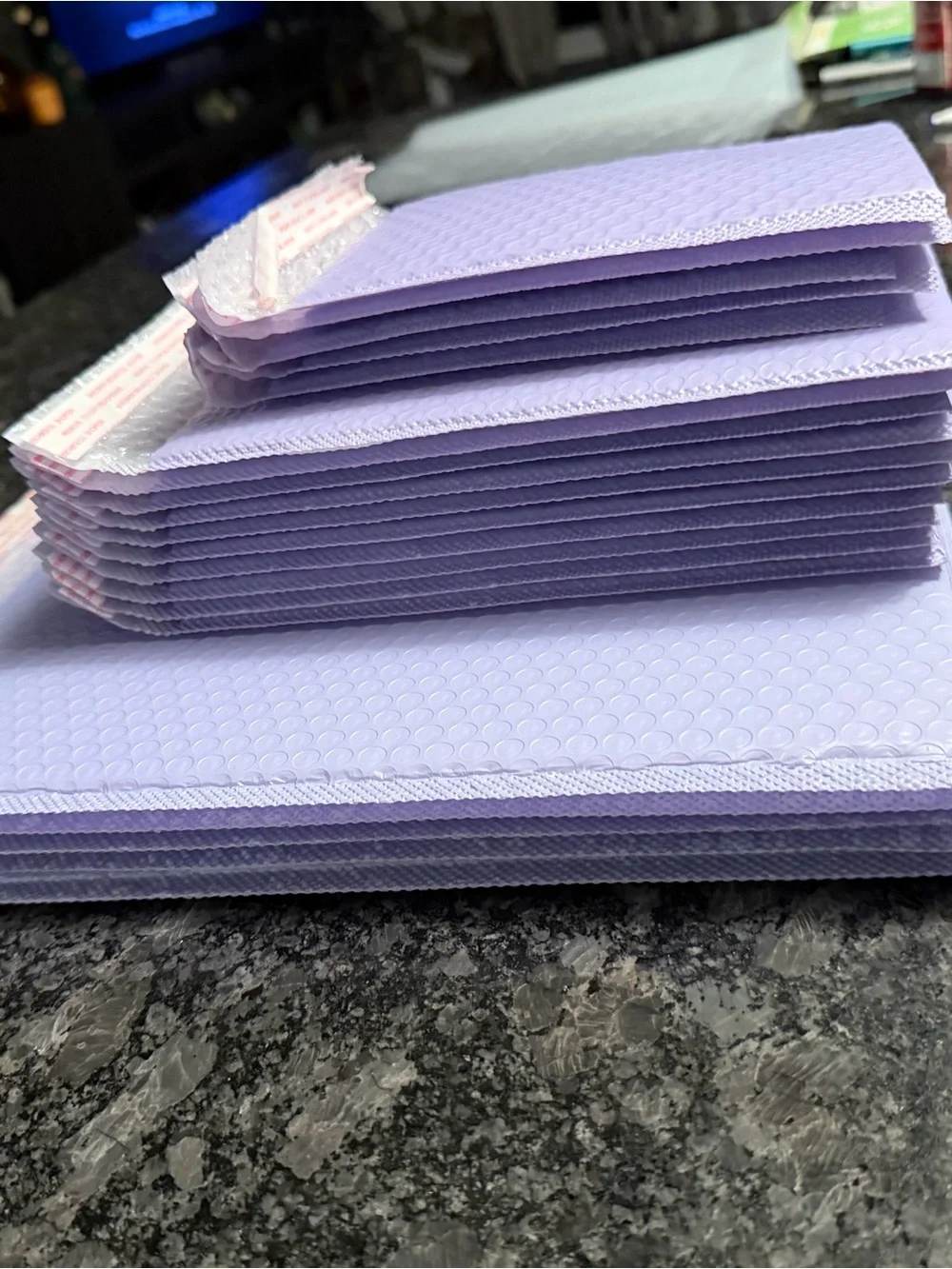Bundle of 20 Bubble Mailers Lavender Purple Protective Packaging Various Sizes